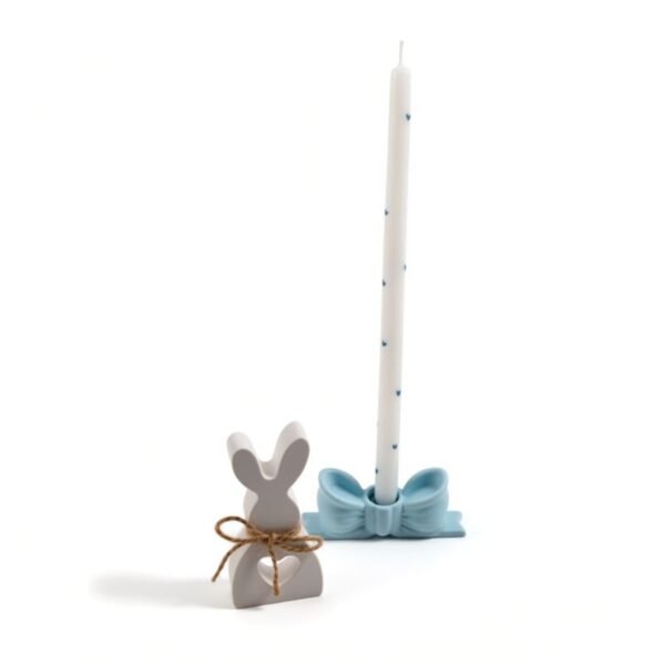 Σετ λαμπάδα με κηροπήγιο και Διακοσμητικό λαγουδάκι