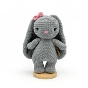 Σετ αρωματική λαμπάδα σόγιας με βελουτέ λαγουδάκι με μακριά αυτιά