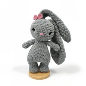 Σετ αρωματική λαμπάδα σόγιας με βελουτέ λαγουδάκι με μακριά αυτιά