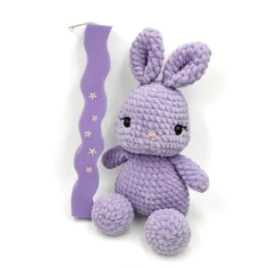 Σετ αρωματική λαμπάδα με πλεκτό λαγουδάκι