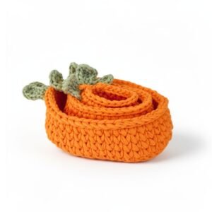 Σετ 3 πλεκτά καλάθια σε σχήμα καρότων από βαμβακερό νήμα