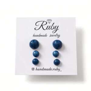 Σετ 3 ζευγάρια Κυκλικά σκουλαρίκια από υγρό γυαλί