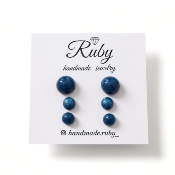 Σετ 3 ζευγάρια Κυκλικά σκουλαρίκια από υγρό γυαλί