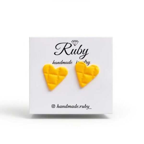 Σκουλαρίκια σε σχήμα καρδιάς από πηλό