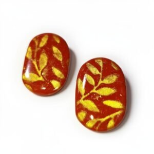 Σκουλαρίκια με χρυσά φύλλα