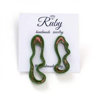 Χειροποίητα σκουλαρίκια ''Green Abstract''
