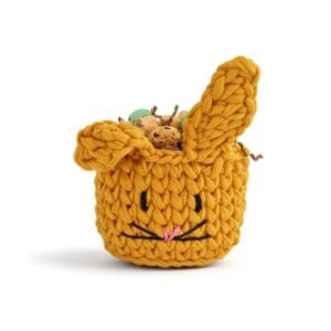 Πλεκτό τετράγωνο καλαθάκι/κουνελάκι