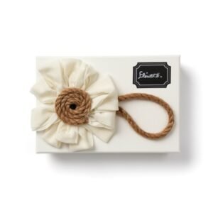 Καμβάς με ύφασμα & σχοινί "Λευκό λουλούδι"