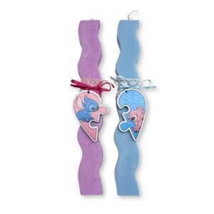 Σετ Λαμπάδες για ζευγάρι 2 σε 1 από Φυσικό Κερί Ελαιοκράμβης, Μπλε κοάλα