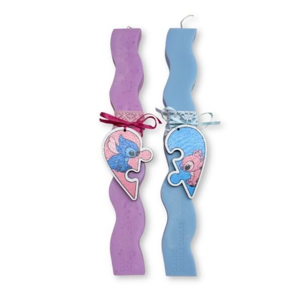 Σετ Λαμπάδες για ζευγάρι 2 σε 1 από Φυσικό Κερί Ελαιοκράμβης, Μπλε κοάλα