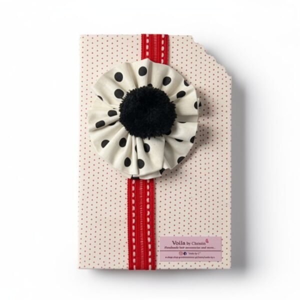 Κορδέλα bebe "chapeau" ασπρόμαυρο πουά