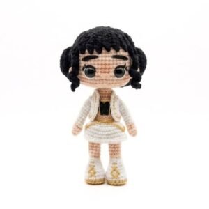Πλεκτη κούκλα amigurumi popstar χρυσή 18εκ
