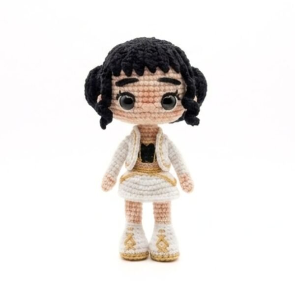 Πλεκτη κούκλα amigurumi popstar χρυσή 18εκ
