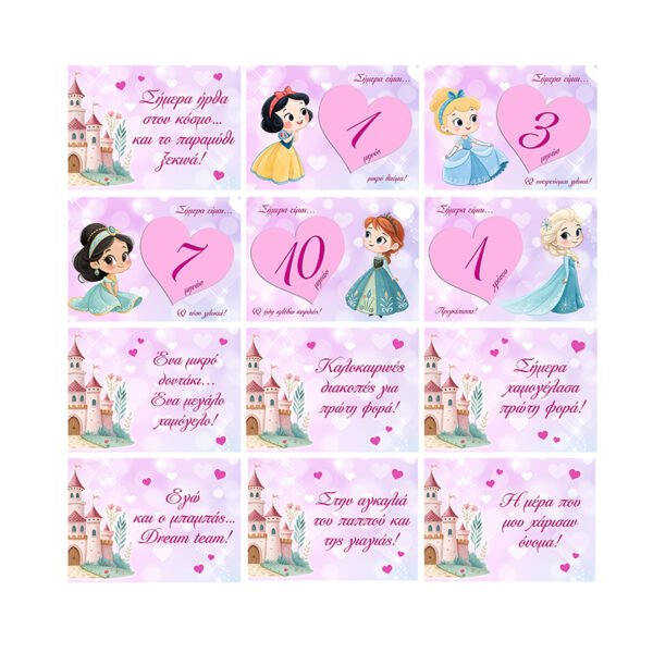 Κάρτες βρεφικής ανάπτυξης (Milestone cards) "Μικρή Πριγκίπισσα"