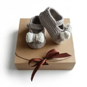 Βρεφικά παπουτσάκια αγκαλιάς φιόγκος 0-3 μηνών