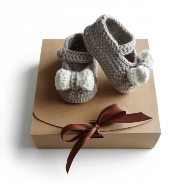 Βρεφικά παπουτσάκια αγκαλιάς φιόγκος 0-3 μηνών