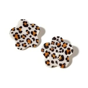 Σκουλαρίκια Λουλούδι σε Leopard Print