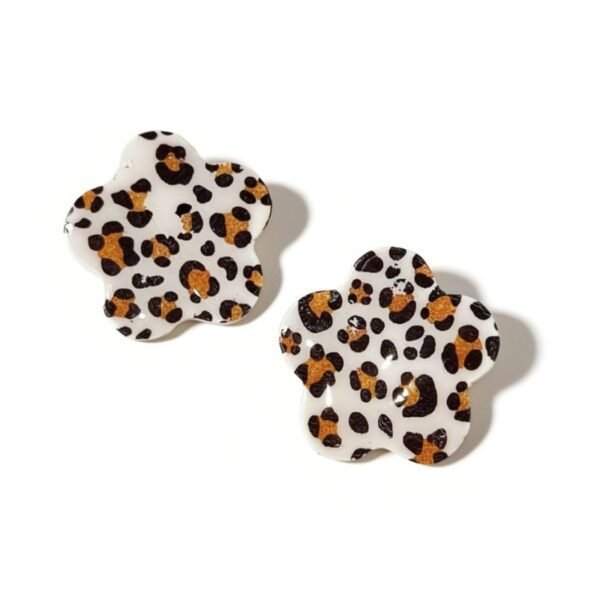 Σκουλαρίκια Λουλούδι σε Leopard Print