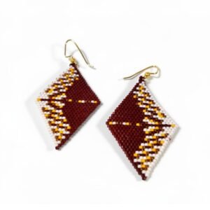 Σκουλαρίκια καφέ ρόμβοι