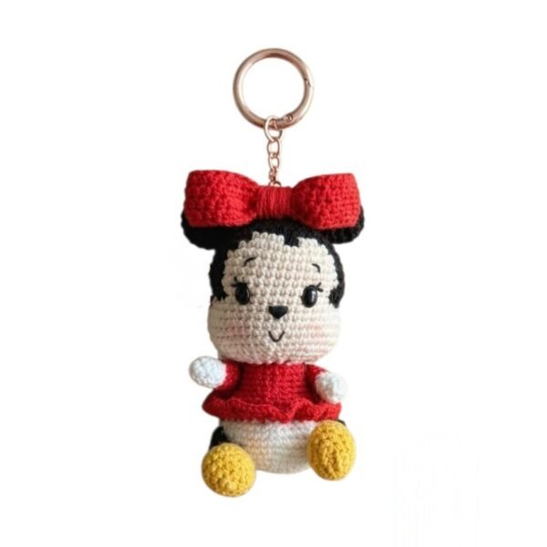 Πλεκτό κουκλάκι charm amigurumi Ποντικίνα