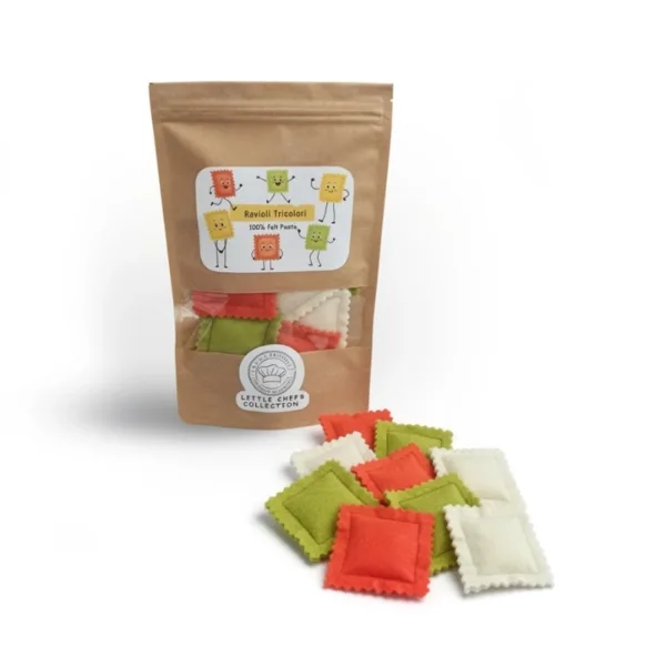 Ζυμαρικά ''Ravioli 3 colori'' από τσόχα για Pretend Play
