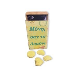 Κουτάκια με wax melts ''Μόνη σαν το λεμόνι''