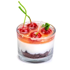 Κερί σε βαζάκι cheesecake κεράσι