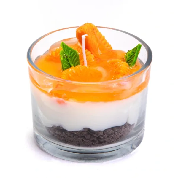 Κερί cheesecake Μανταρίνι σε βαζάκι