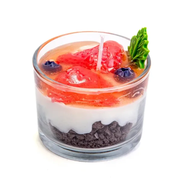 Κερί cheesecake Φράουλα σε βαζάκι