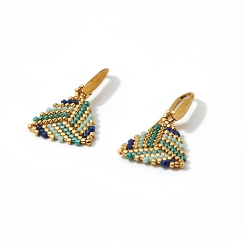 117I46600-The-Gem-Stories-Turquoise-Blue-Gold-Miyuki-Triangle-Earrings