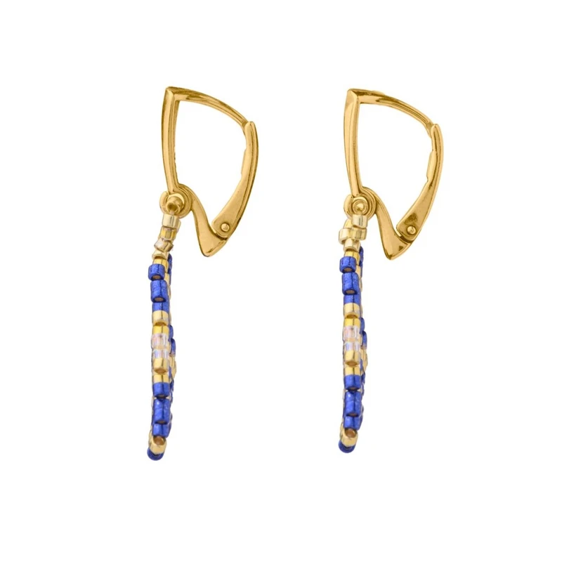 73QZ39200-The-Gem-Stories-Triangle-Miyuki-Braided-Leverback-Earrings-Blue-Gold