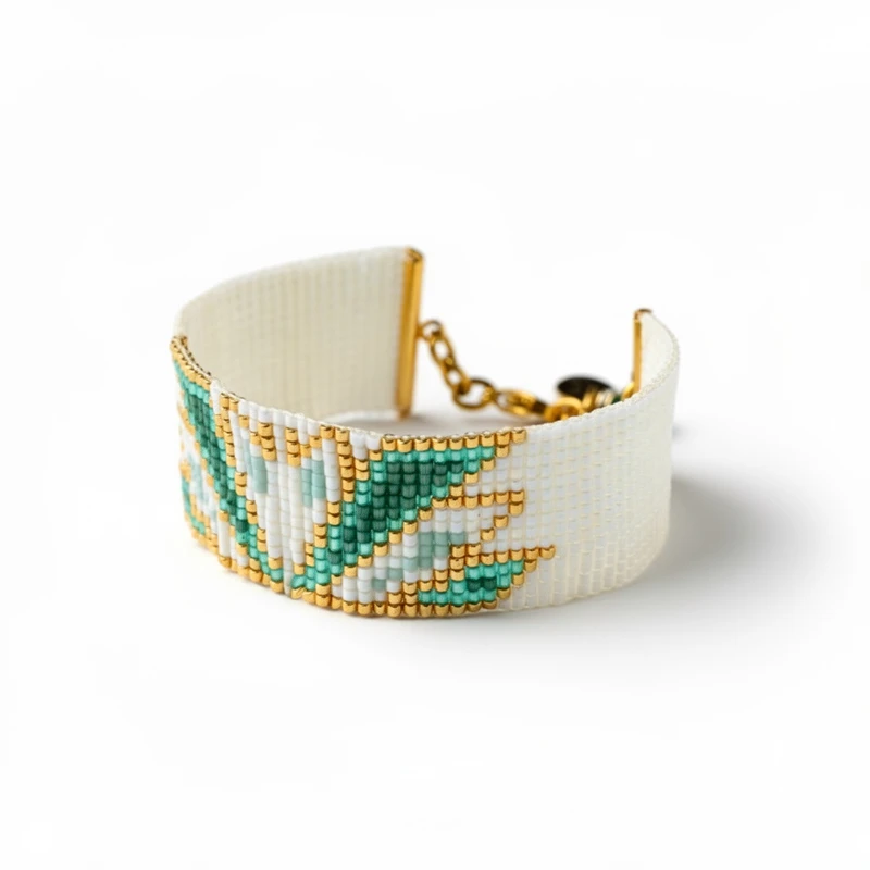 7C2L39583-The-Gem-Stories-Miyuki-Loom-Stitched-Swan-Bracelet-Green