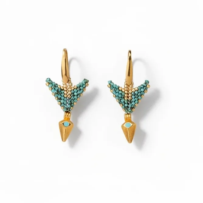 ENCL55095-The-Gem-Stories-Turquoise-Gold-Triangle-Peyote-Miyuki-Earrings-closeup