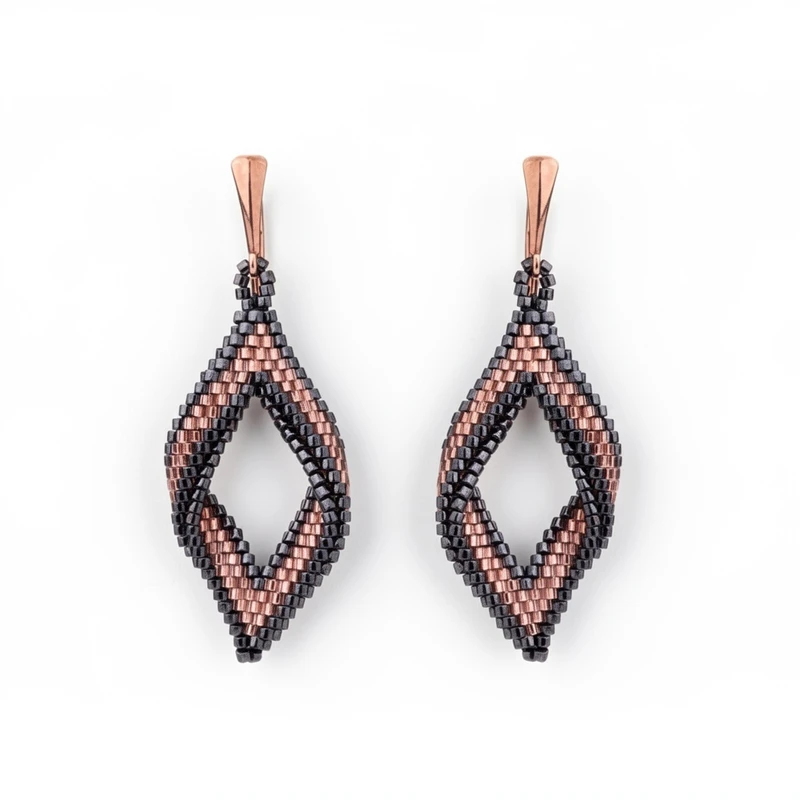 TIYM38417-The-Gem-Stories-Miyuki-Peyote-Earrings-Gunmetal-and-Rose-Copper-2