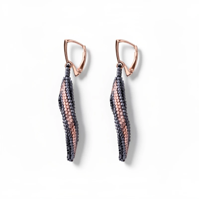 TIYM38417-The-Gem-Stories-Miyuki-Peyote-Earrings-Gunmetal-and-Rose-Copper