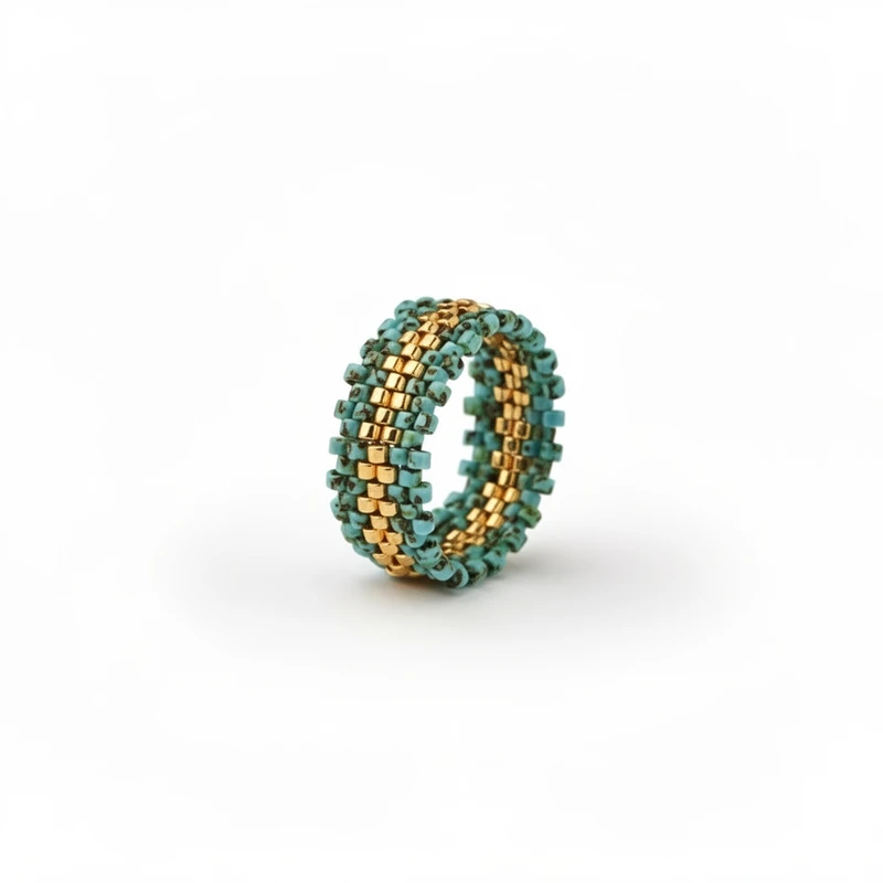 TPF144958-The-Gem-Stories-Miyuki-Peyote-Ring-in-Turquoise-and-Gold