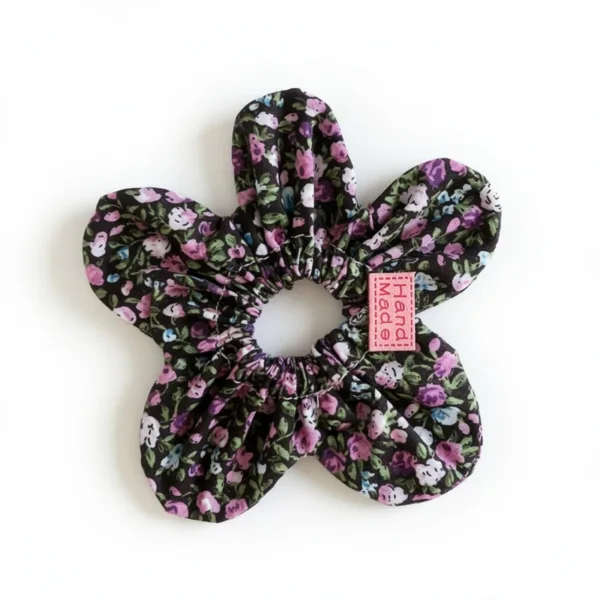 Scrunchie λουλούδι "FLEUR" με φλοράλ μοτίβο