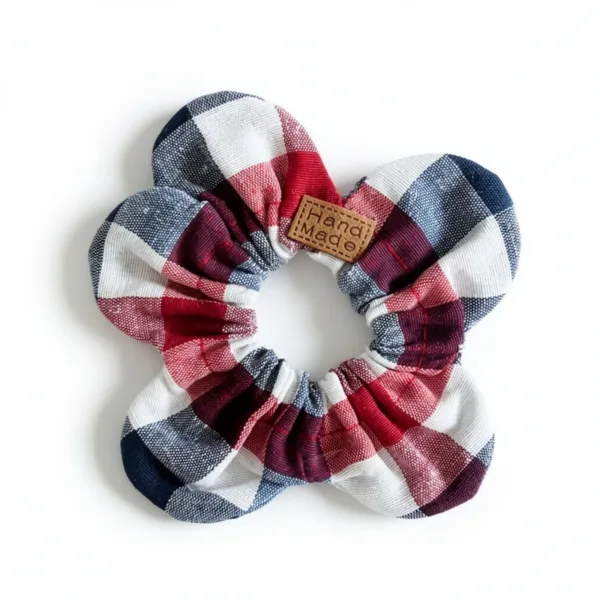 Scrunchie λουλούδι "FLEUR", Καρό