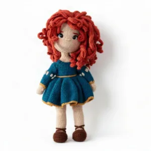 Πλεκτή κούκλα Πριγκίπισσα με κόκκινα μαλλιά
