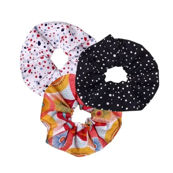 Scrunchies με διάφορα σχέδια, βαμβακερά Νο3