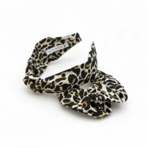 Σετ στέκα μαλλιών με κόμπο & scrunchie, Leopard