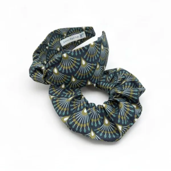 Σετ στέκα μαλλιών με κόμπο & scrunchie, Βεντάλιες
